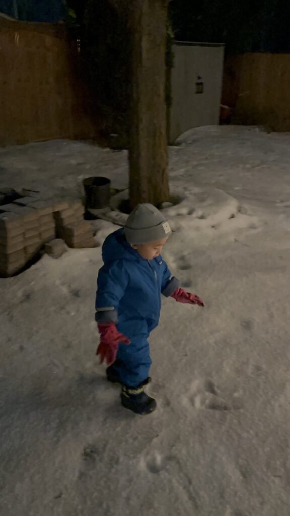 paxton in snow